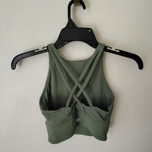 Lululemon Women's Energy Bra High Neck Long Line Size 4 Green Active wear Yoga